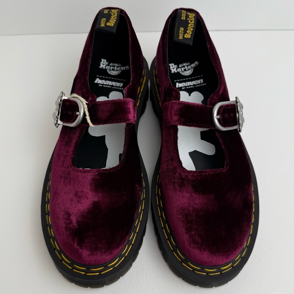 Dr. Martens Addina Heaven Marc Jacobs Velvet Shoes Cherry Red Mary Janes UK 6 - Picture 4 of 17